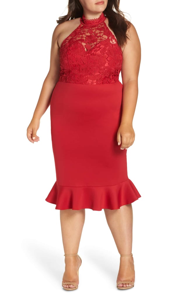 Chi Chi London Crochet Peplum Midi Dress