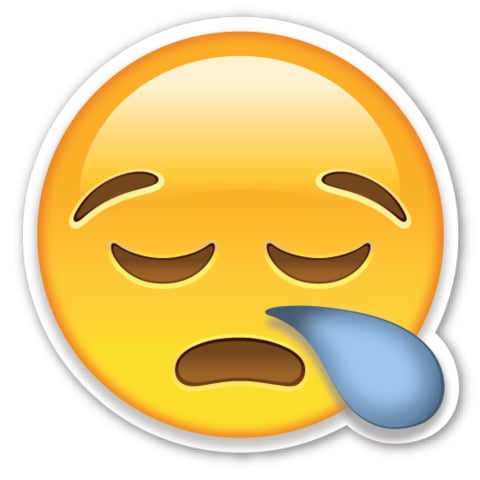 This emoji is sneezing, not crying.