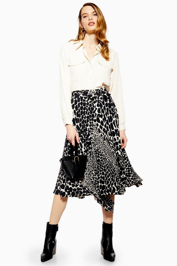 Topshop pleated cheap midi skirt