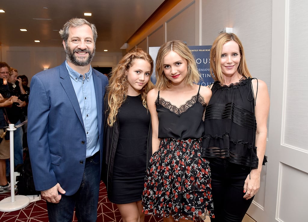 1 / 4. Judd Apatow and Leslie Mann With Daughters September 2016. 