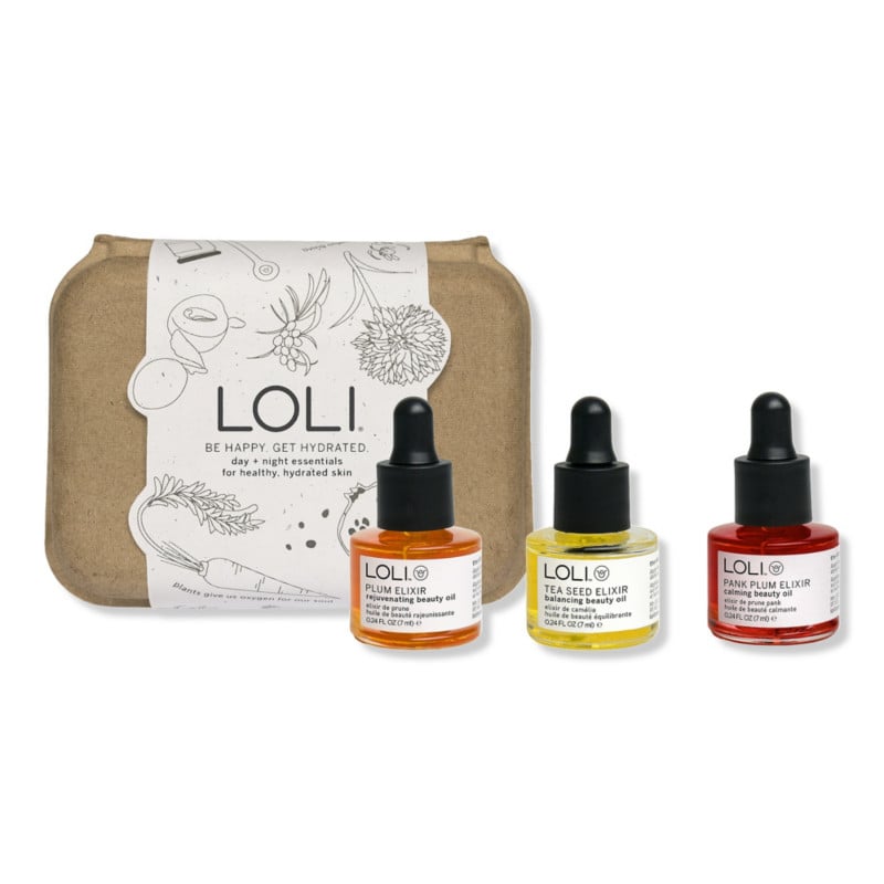 Nourishing Facial Oils: LOLI Beauty Be Happy. Get Hydrated. Day + Night Essentials for Dewy Skin