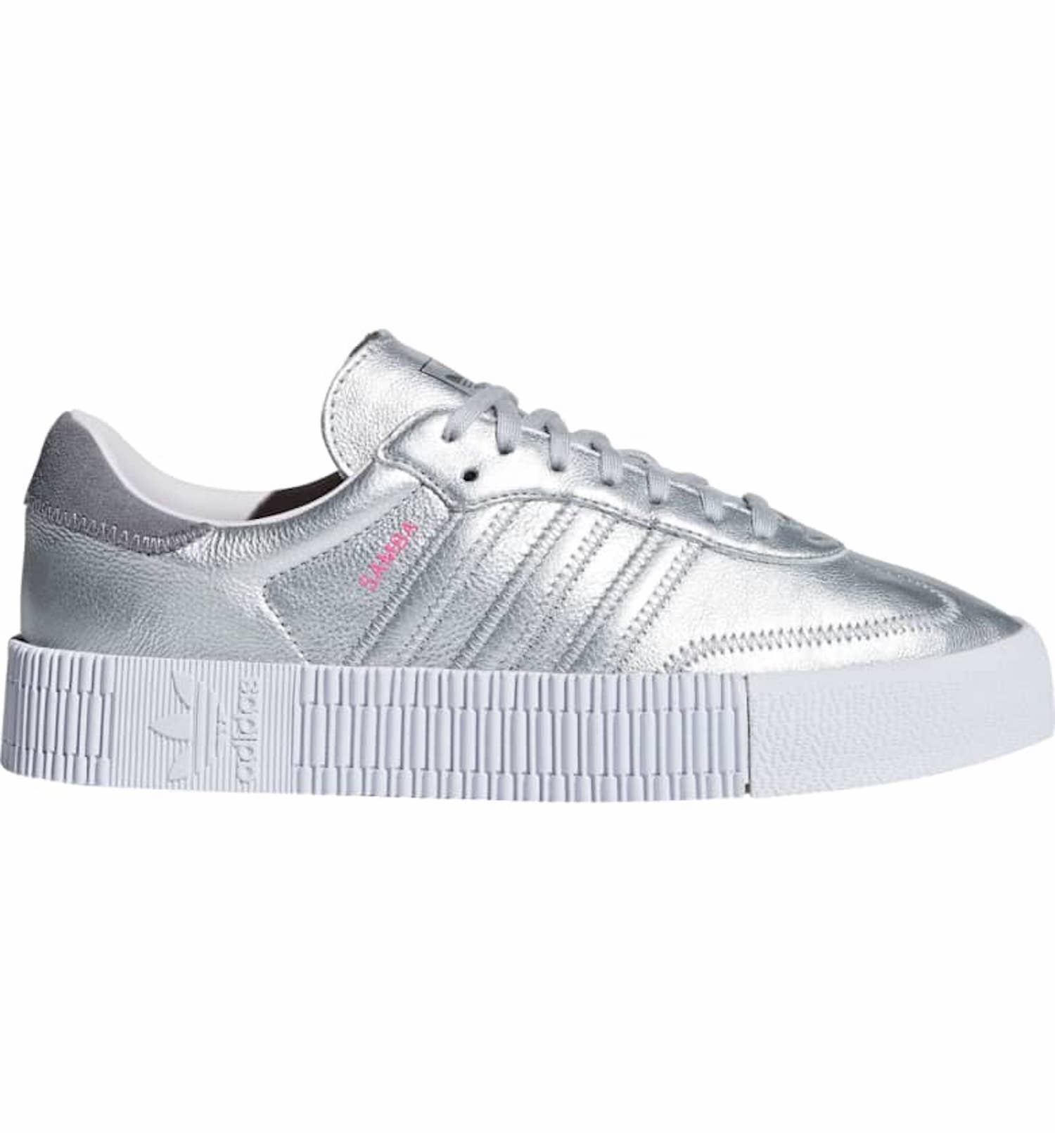 Adidas Silver Samba Sneakers Fashion
