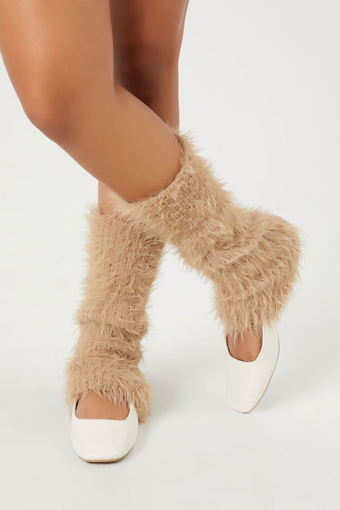 Fuzzy Knit Leg Warmers