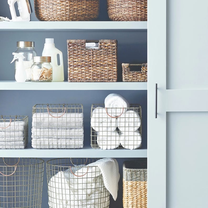 A Basket: Extra Large Round Wire Decorative Storage Bin