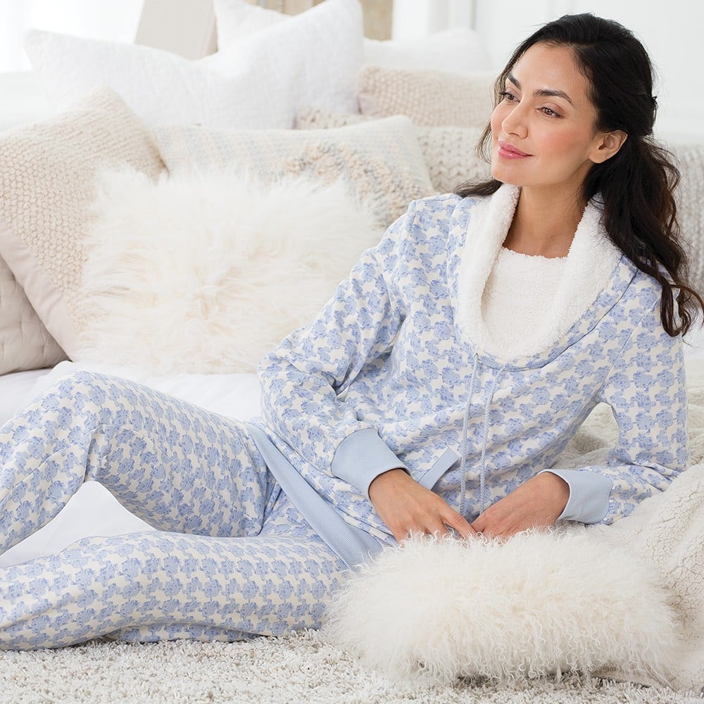 Chalet Shearling Rollneck Pajama Set in Women's Fleece Pajamas, Pajamas  for Women