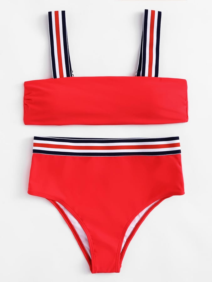 Shein Striped Straps Bikini Set Swimsuits on Shein POPSUGAR Fashion