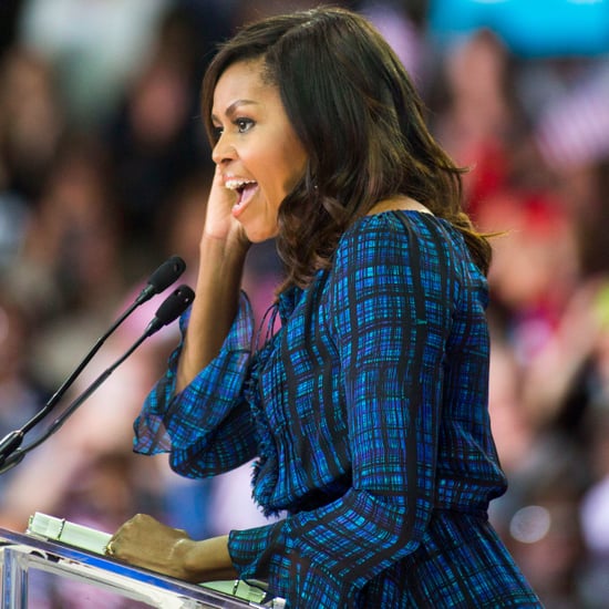 Michelle Obama Taps Mic Making Fun of Donald Trump
