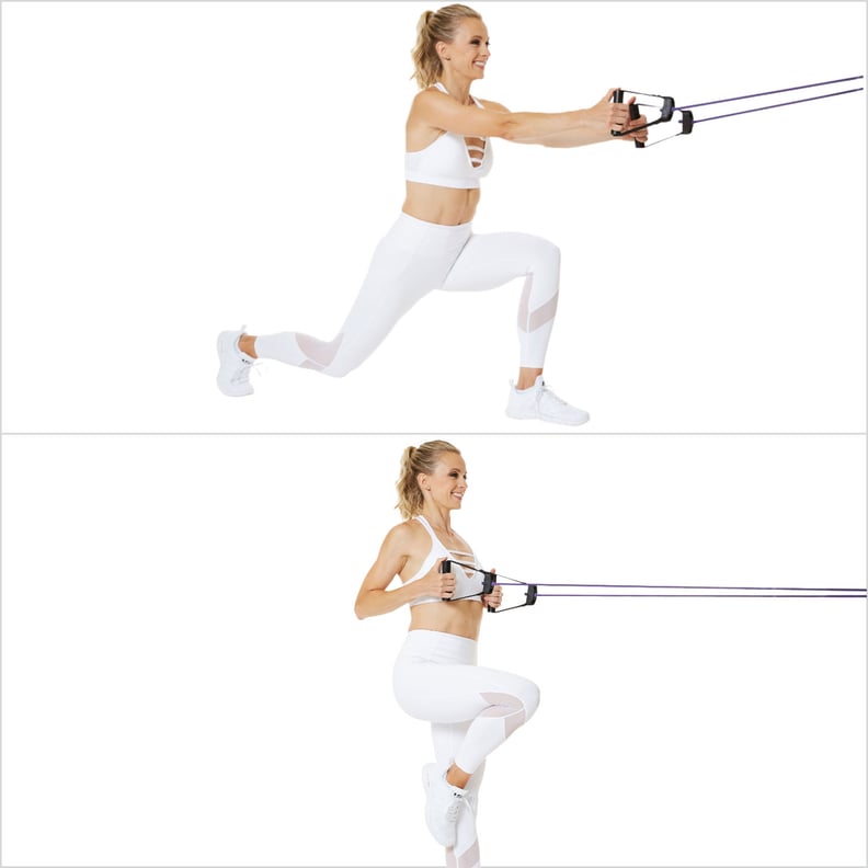 Lunge Rows to Passe With Resistance Band