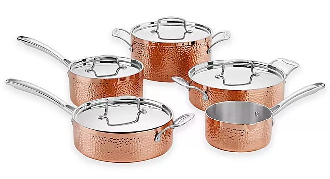 The Investment-Worthy Set: Cuisinart Hammered Copper Tri-Ply Stainless Steel 9-Piece Cookware Set