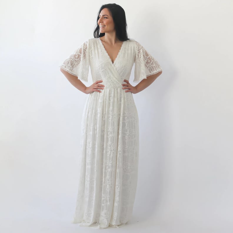 For a Boho Look: Ivory Wedding Dress