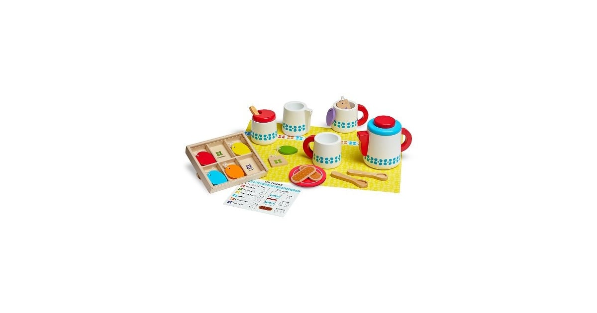 melissa & doug wooden steep & serve tea set