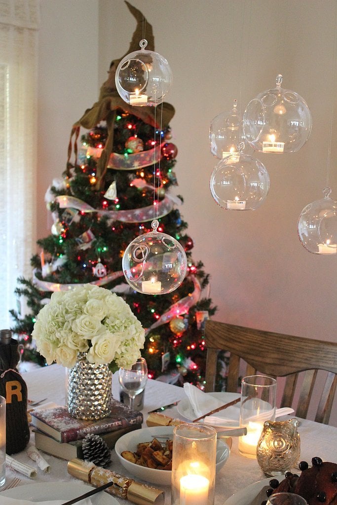 Hang Floating Candles Harry Potter Holiday Feast Table POPSUGAR
