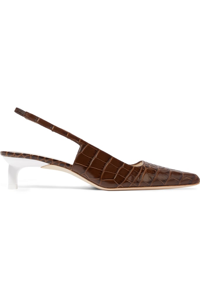 Rejina Pyo Lois Croc-Effect Leather Slingback Pumps