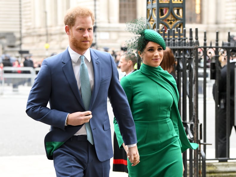 英国伦敦- 09年3月:哈里王子,苏塞克斯公爵和梅根·苏塞克斯公爵夫人参加英联邦日服务2020年3月09年在威斯敏斯特大教堂,2020年在伦敦,英国。(图片由Karwai唐/摆姿)