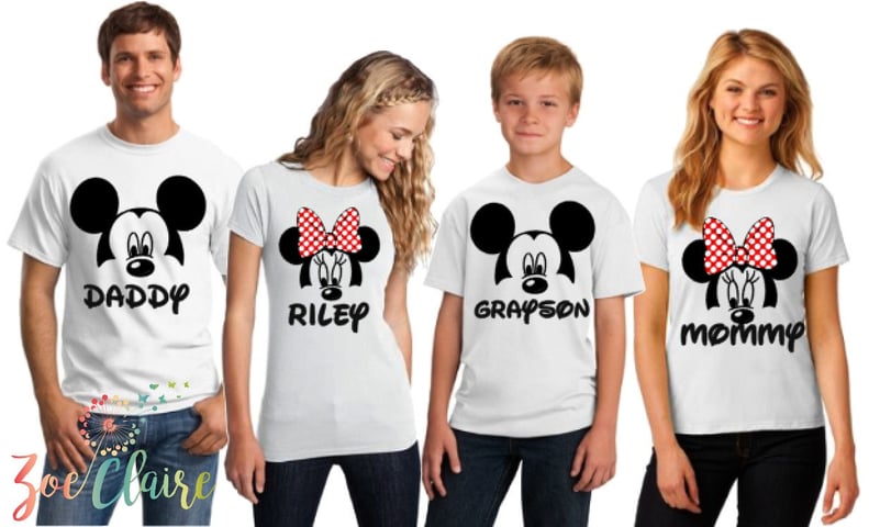 Matching Disney Family Shirts in White