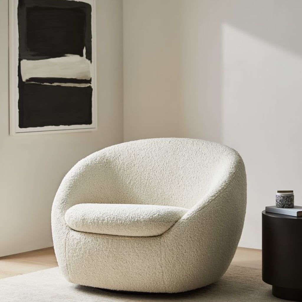 A Comfy Seat: West Elm Cosy Swivel Chair