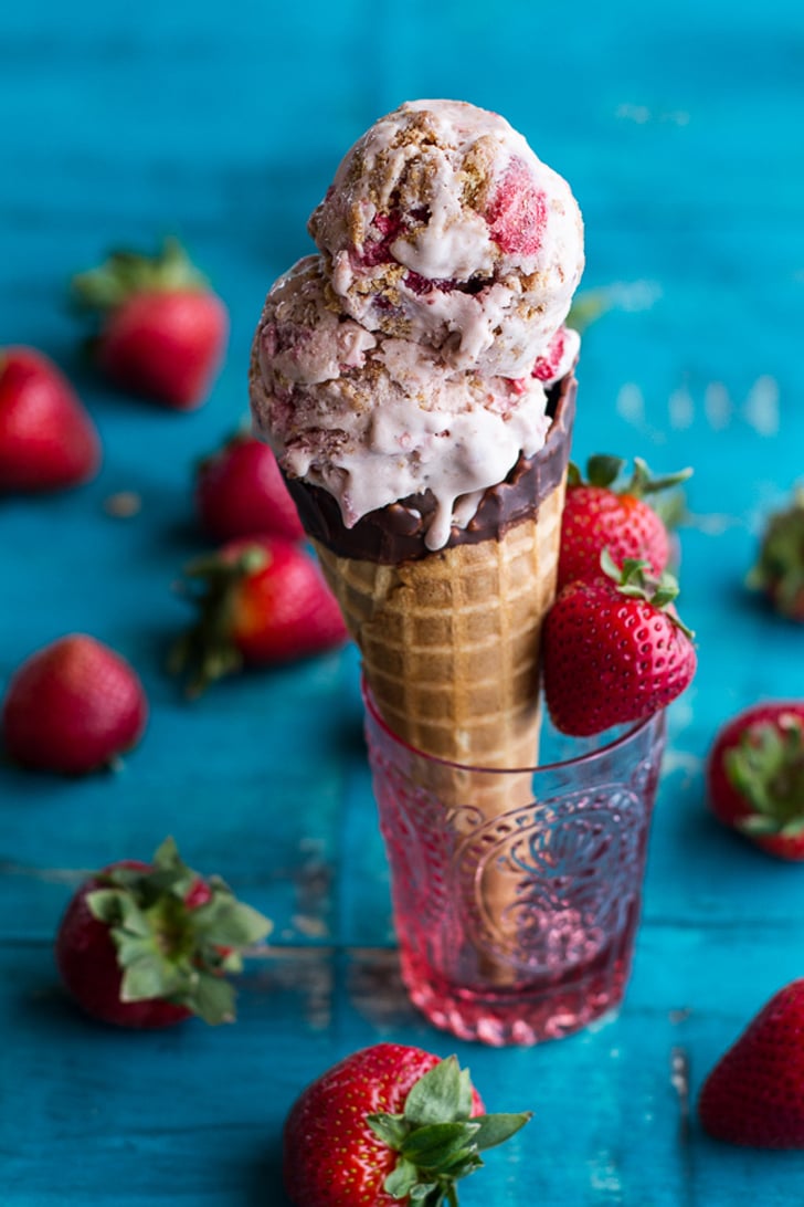 Caramelized Strawberry and Graham Cracker Crumble Ice Cream