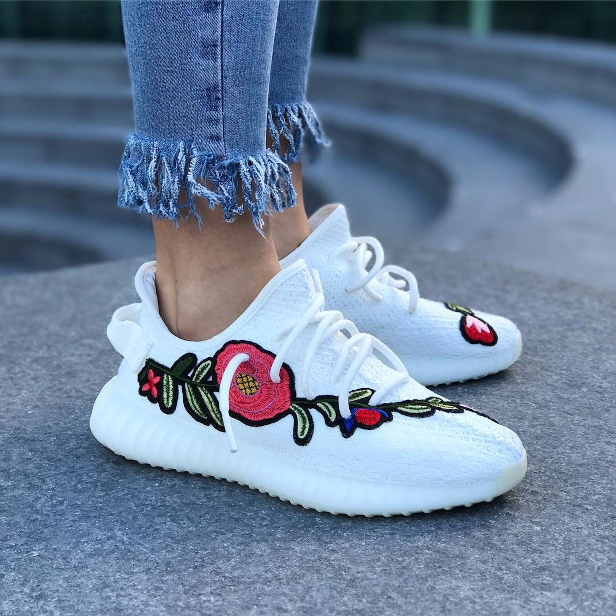 quagga kulhydrat i dag Embroidered Yeezy Boost Sneakers | POPSUGAR Fashion
