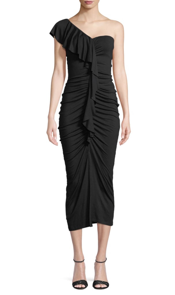 Ashley Graham One-Shoulder Black Dress | POPSUGAR Fashion