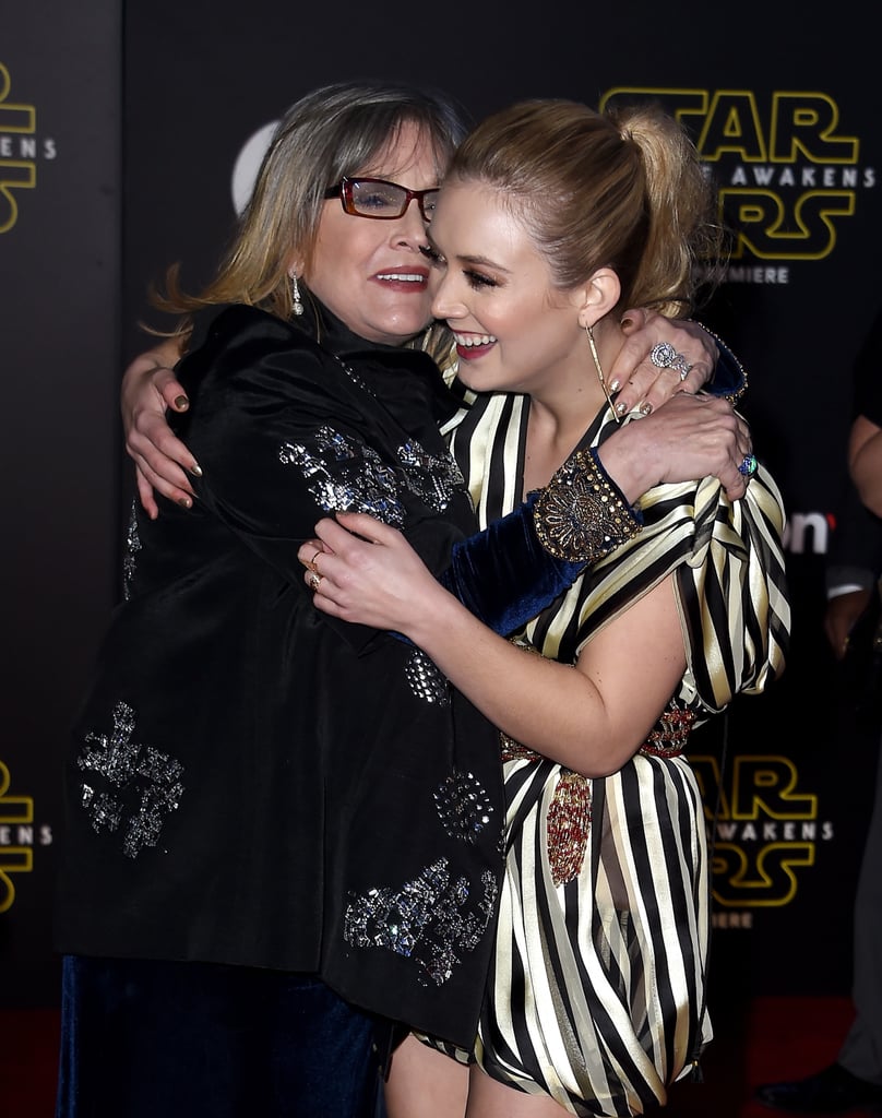 Carrie Fisher and Billie Lourd at Star Wars LA Premiere