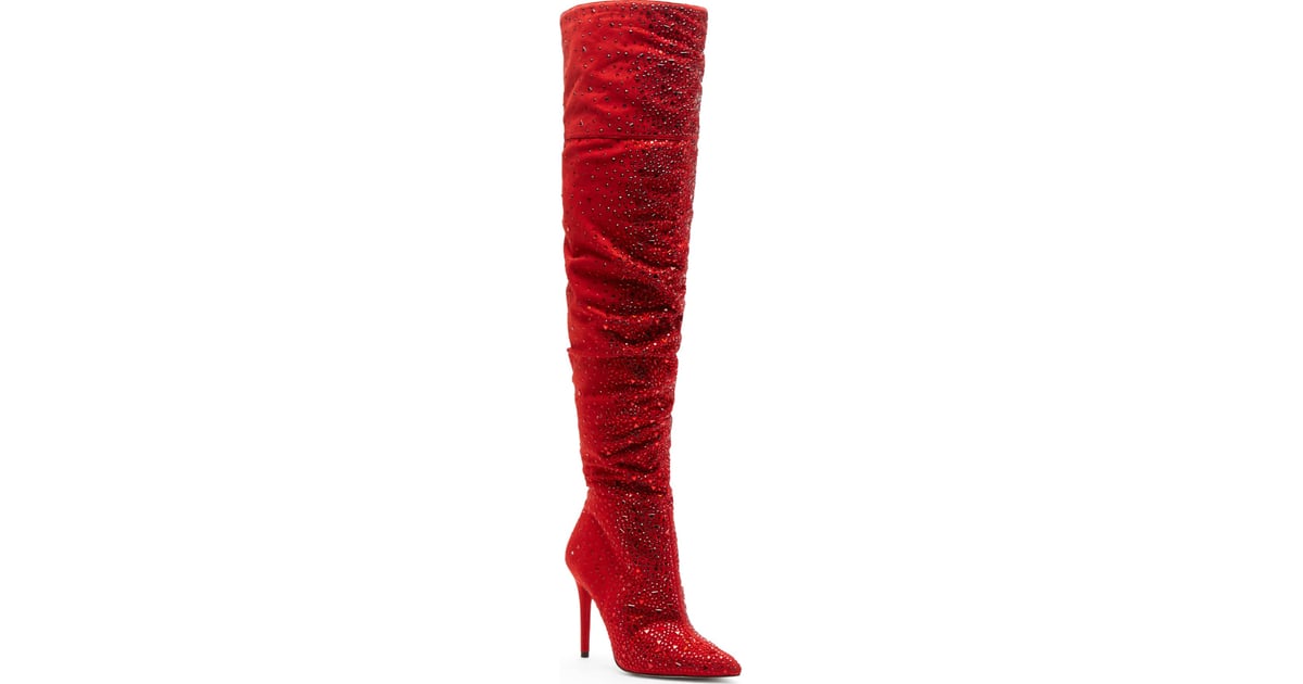 luxella hotfix embellishment over the knee boots