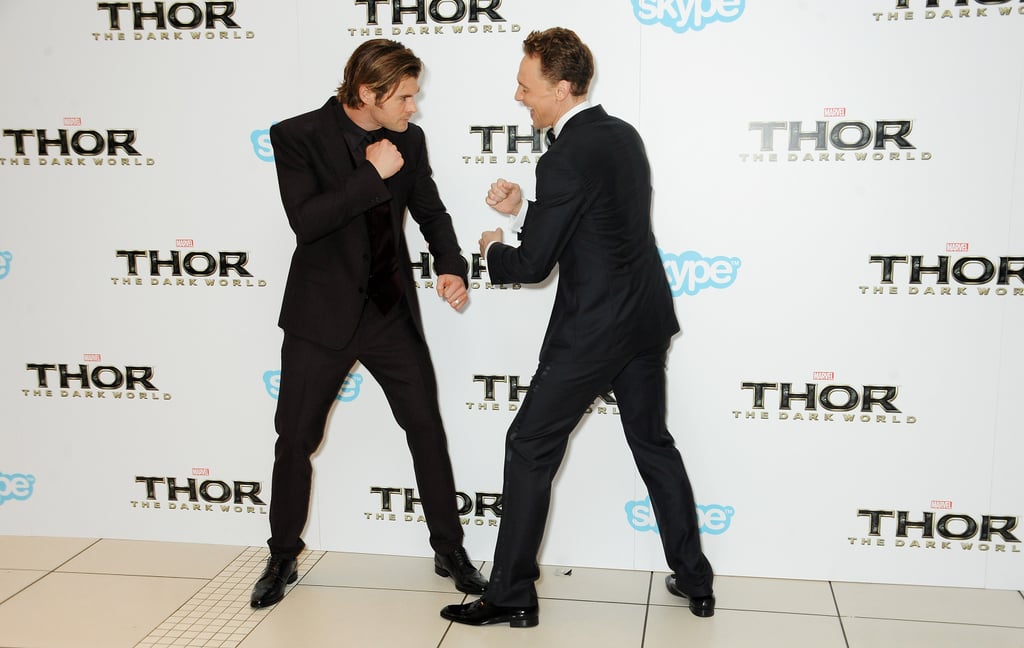 Tom fake fought with Chris Hemsworth.
