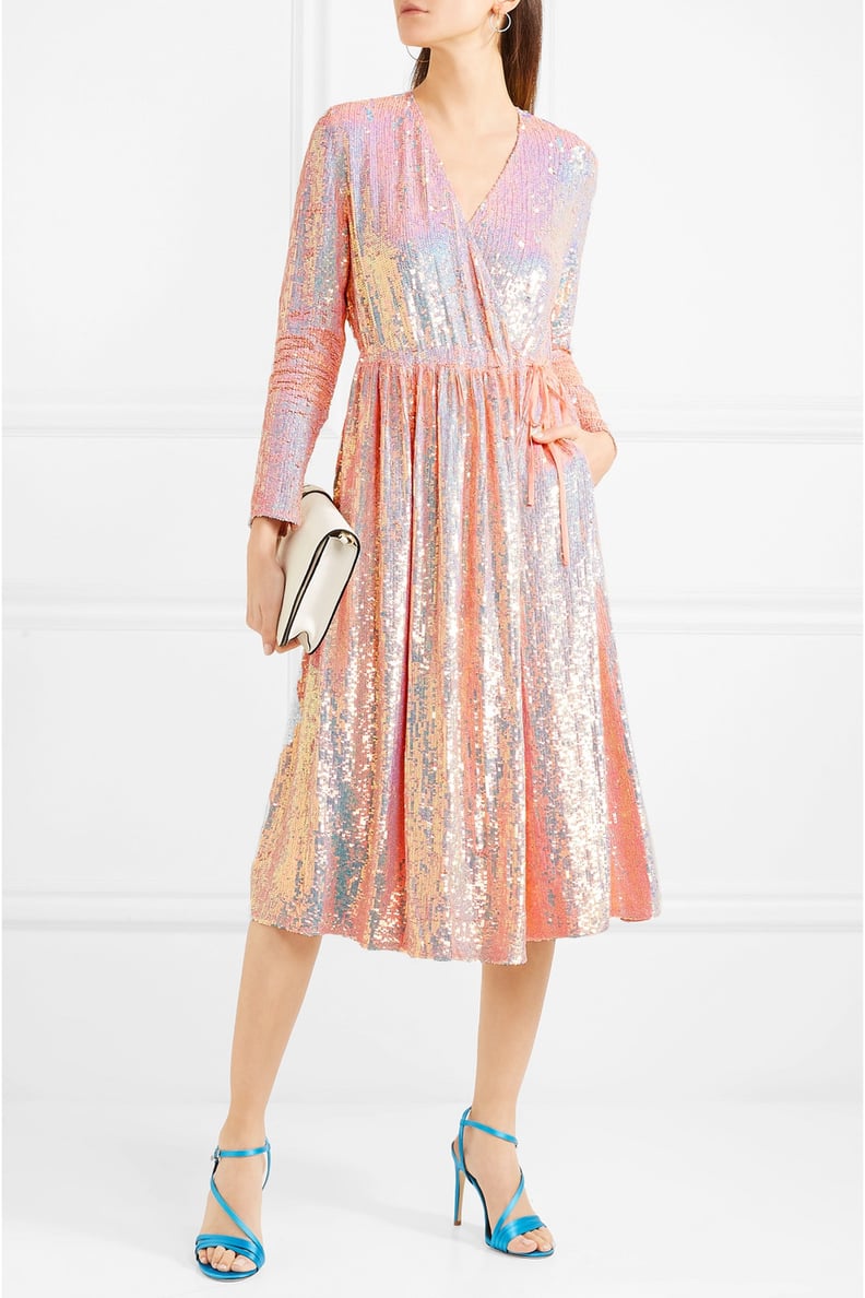 Ashish Sequined Silk-Georgette Wrap Dress