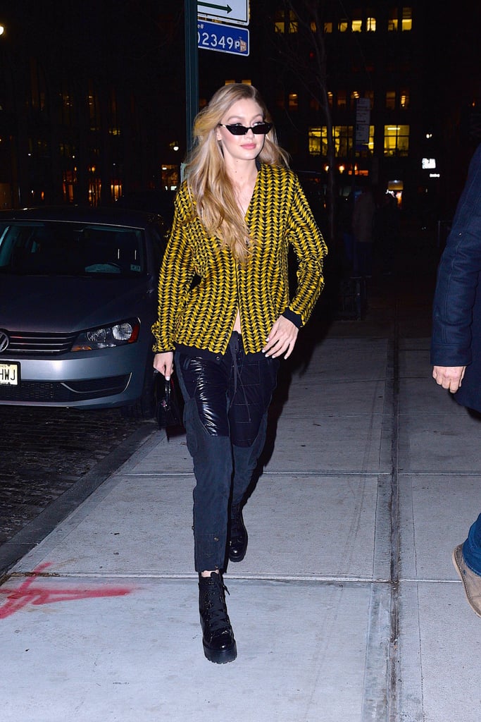 Gigi Hadid Yellow Button Down Shirt