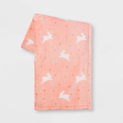Target Spritz Bunnies with Dots Printed Plush Easter Throw Blanket