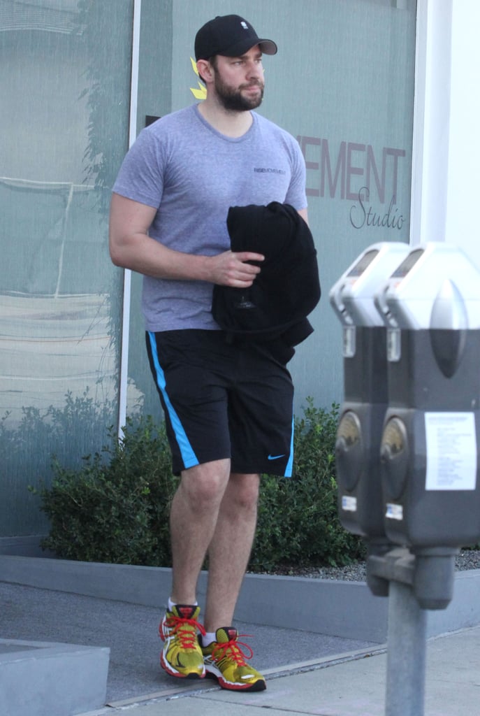 The gym was a top priority for John Krasinski in LA on Thursday.