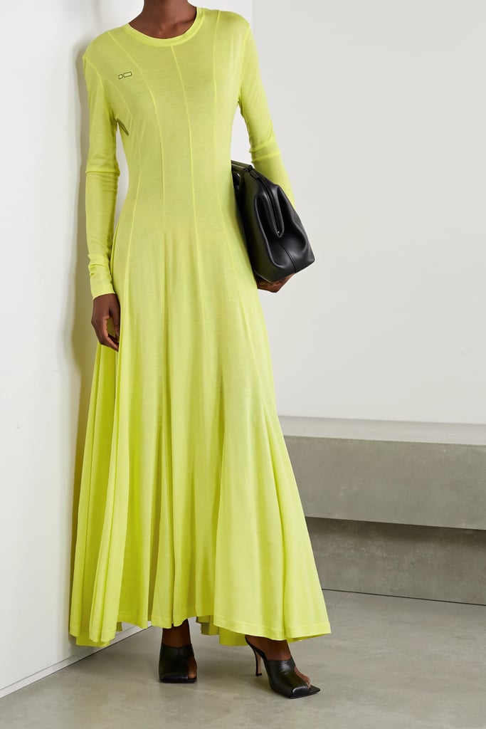 Peter Do Pastel Yellow Squid Paneled Tencel Lyocell Maxi Dress