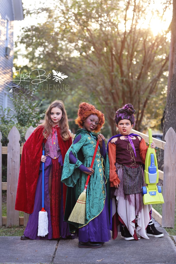 Girls Dressed Up as the Sanderson Sisters From Hocus Pocus