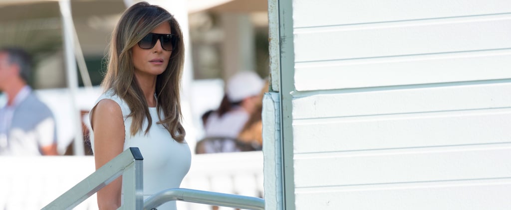 Melania Trump White Laser Cut Dress