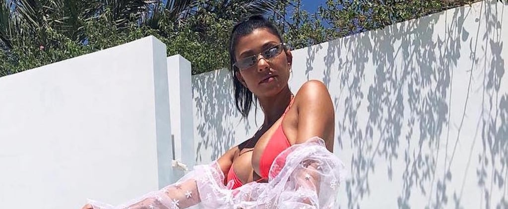 Kourtney Kardashian's See-Through Cover-Up and Orange Bikini Are Giving Us Vacation Envy