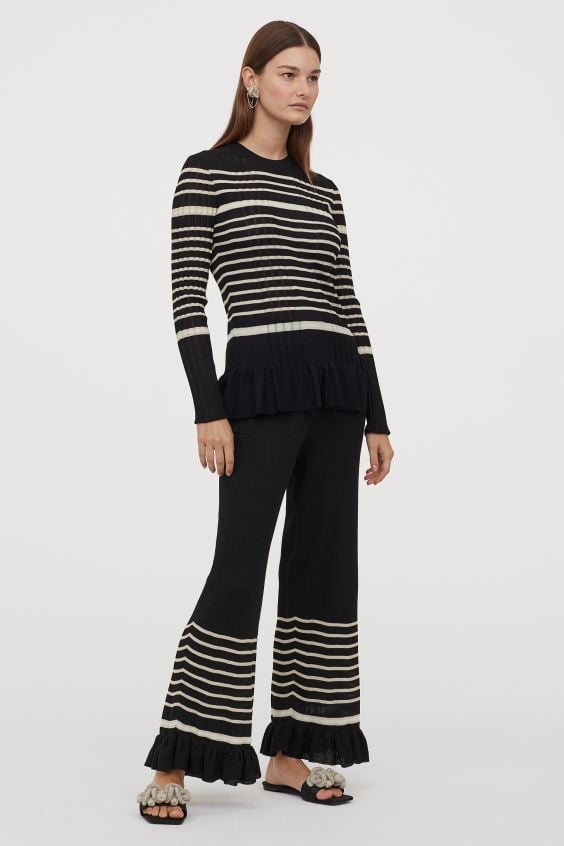 H&M Rib-knit Pants and Fine-knit Top