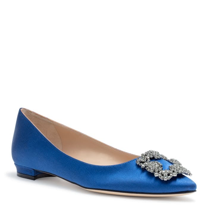 manolo blahnik satin flats
