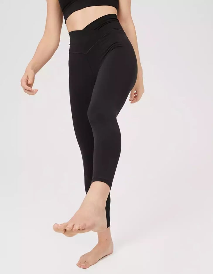 aerie, Pants & Jumpsuits, Aerie Superflare Black Crossover Flare Leggings  Long Inseam Size Medium