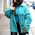 Kim Kardashian Is Giving Us Major Mermaid Vibes in This Teal Coat