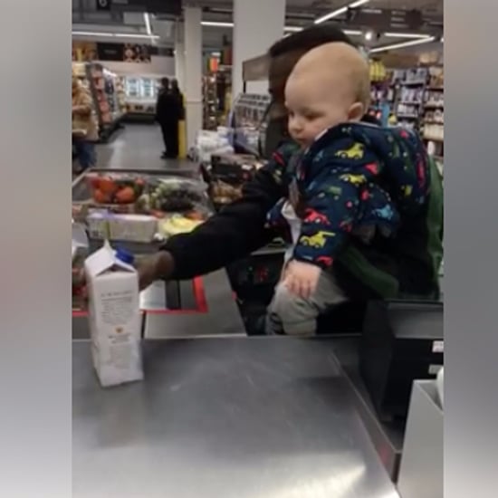 Grocery Store Clerk Helps Mom With Baby