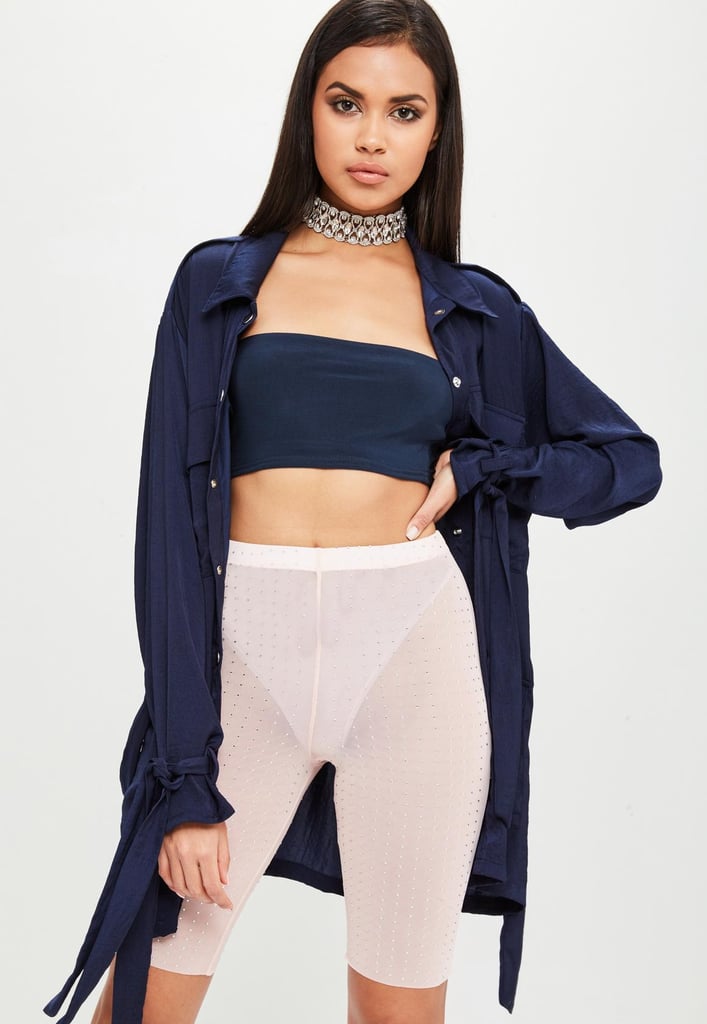 Carli Bybel x Missguided Pink Diamante Embellished Cycling Shorts