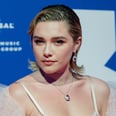 Florence Pugh Brings the Drama in a Thigh-High-Slit Dress and a Sheer Cape