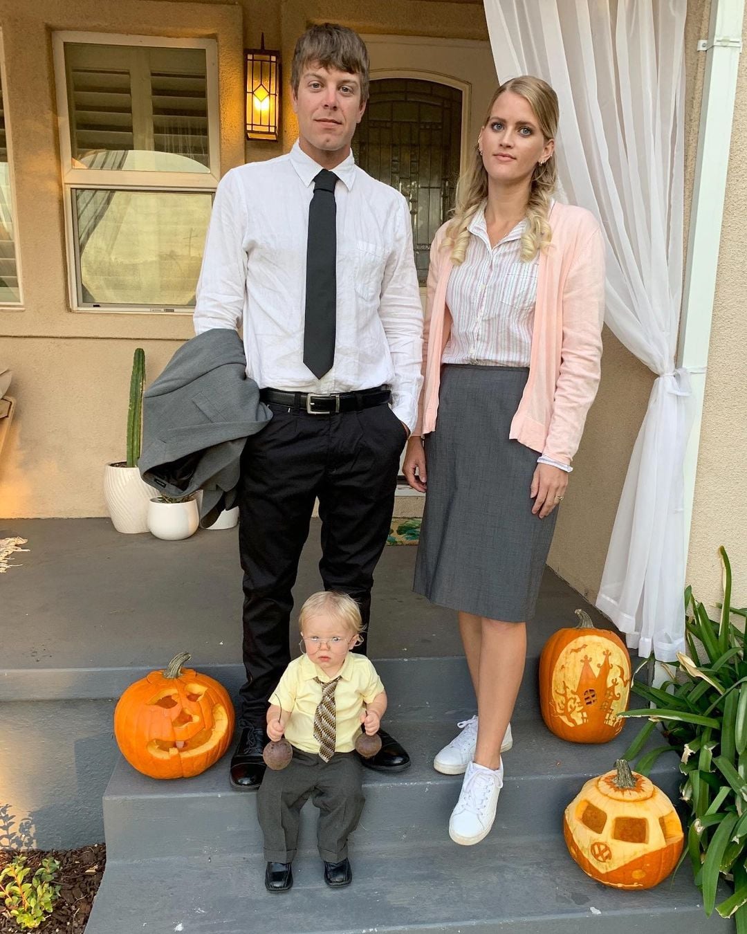 Family of 3 Halloween Costumes: Jim, Pam, and Dwight From 
