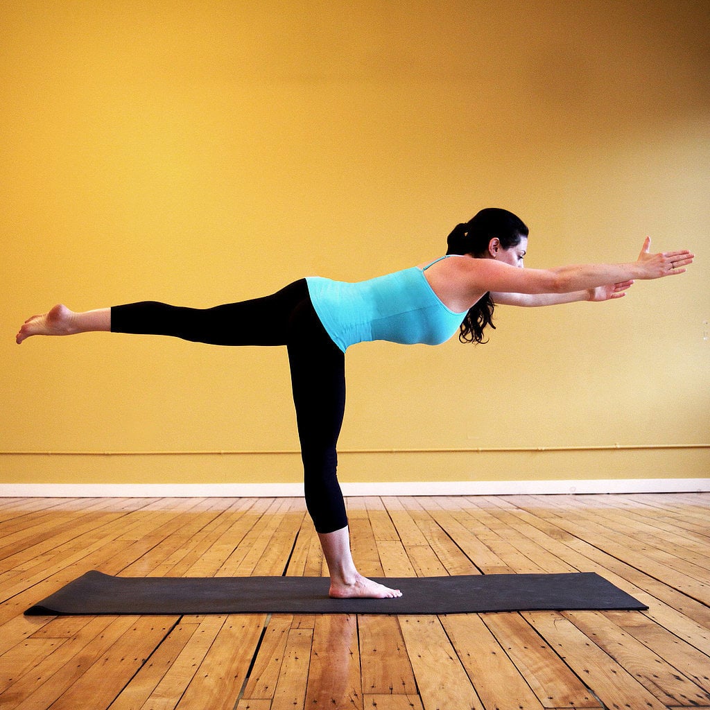 Warrior 3 Pose Yoga Poses For Focus and Relaxation POPSUGAR Fitness