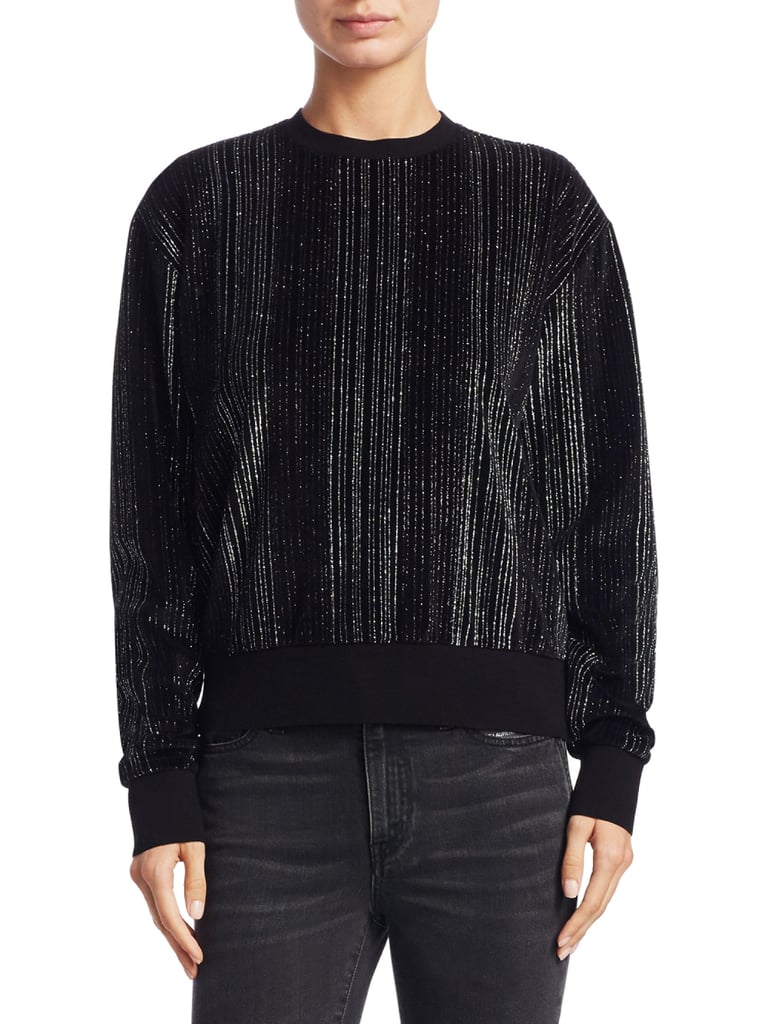 Saint Laurent Velour Metallic Sweatshirt