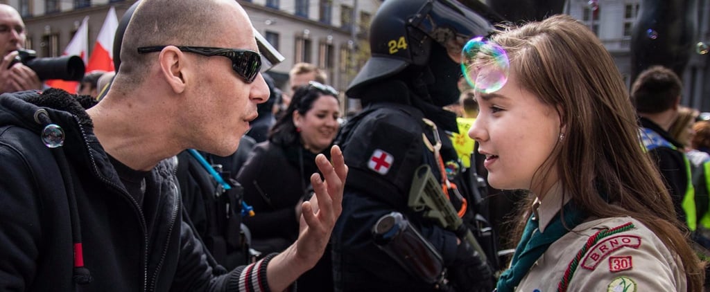 Girl Scout Stand Up to Neo-Nazi Photo Czech Republic