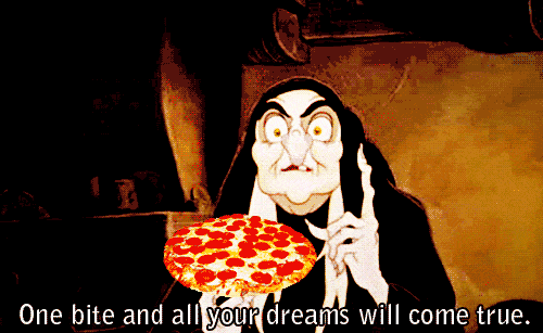 She will take pizza from strangers.