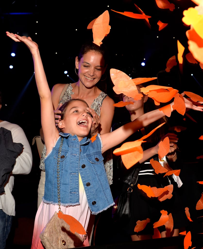 Suri got a kick out of some confetti at Nickelodeon's Kids' Choice Awards in March 2015.