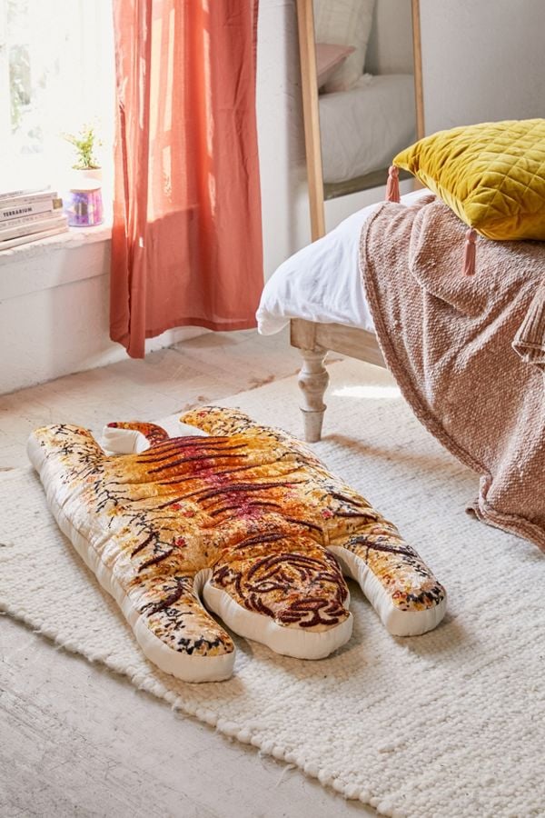 Tiger Velvet Tufted Floor Pillow These Adorable Home Gifts Will Make Leaving The House Really Hard Popsugar Home Photo 2
