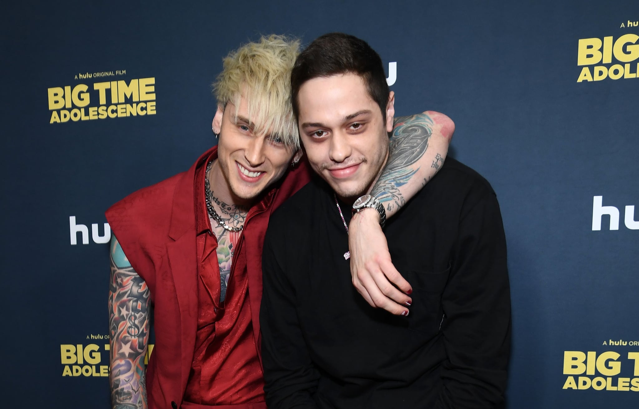 NEW YORK, NEW YORK - MARCH 05: Colson Baker AKA Machine Gun Kelly and Pete Davidson attend the premiere of 