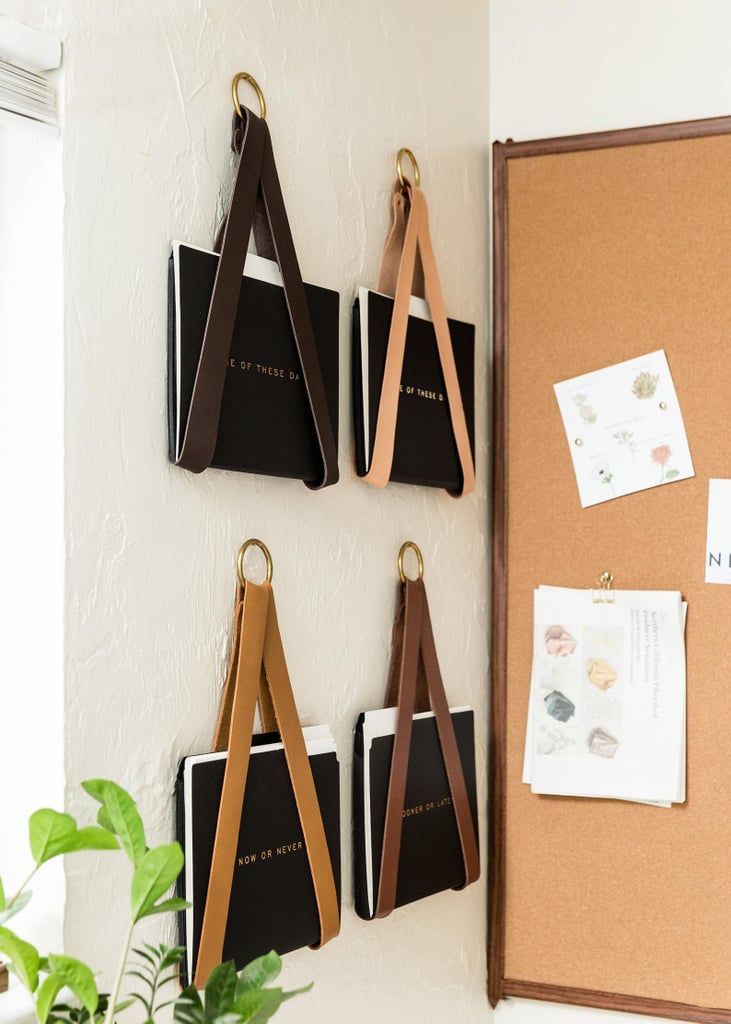 Leather Strap Hanging File Storage Organiser